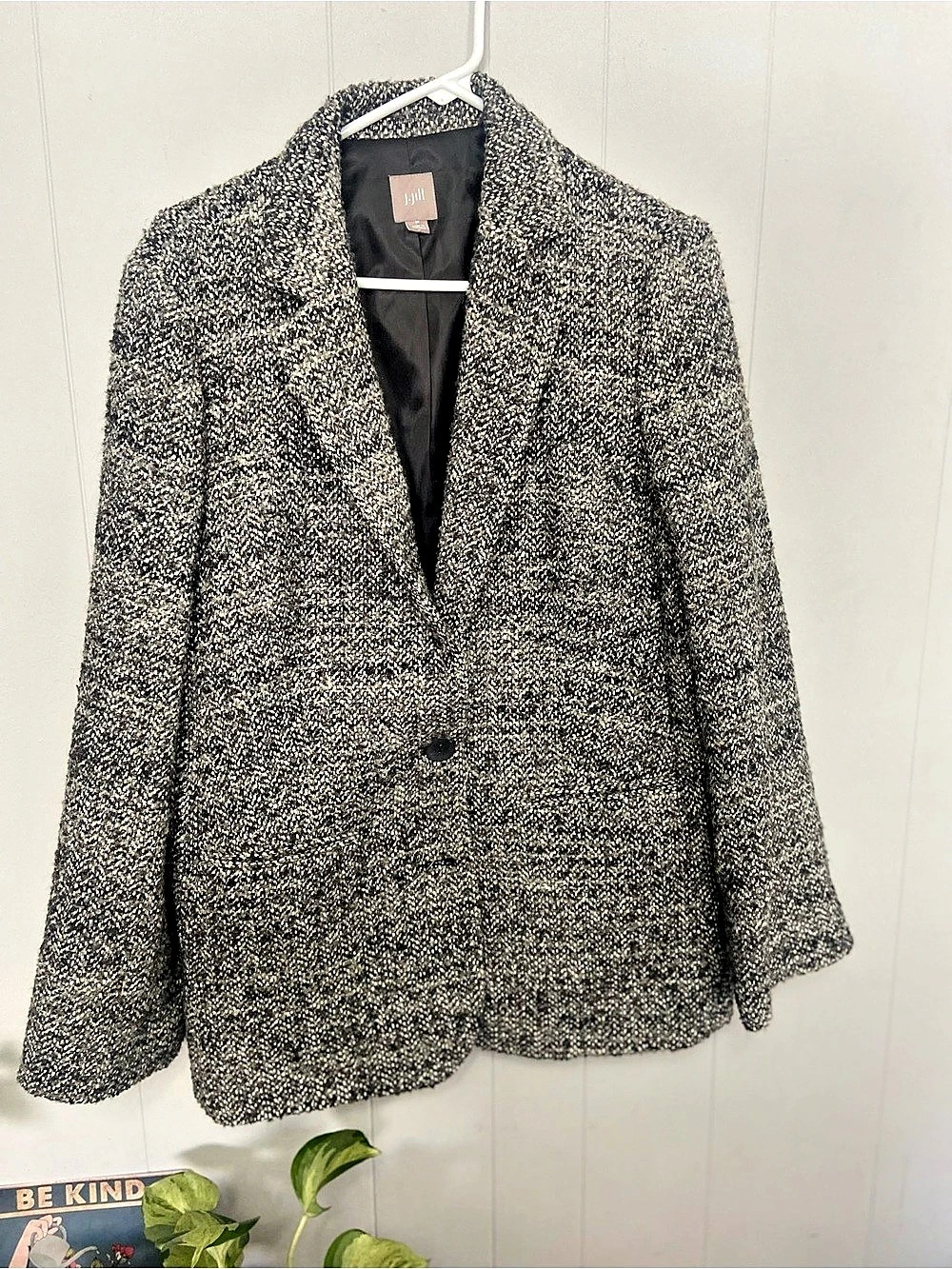 J. Jill Tweed Blazer in Gray & Black Like New